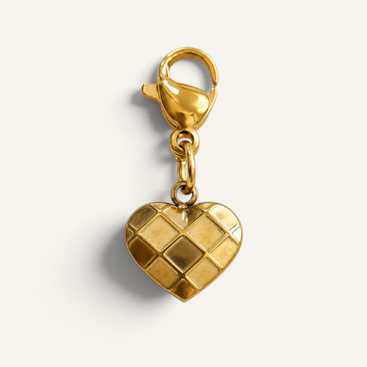 Quilt Heart Charm